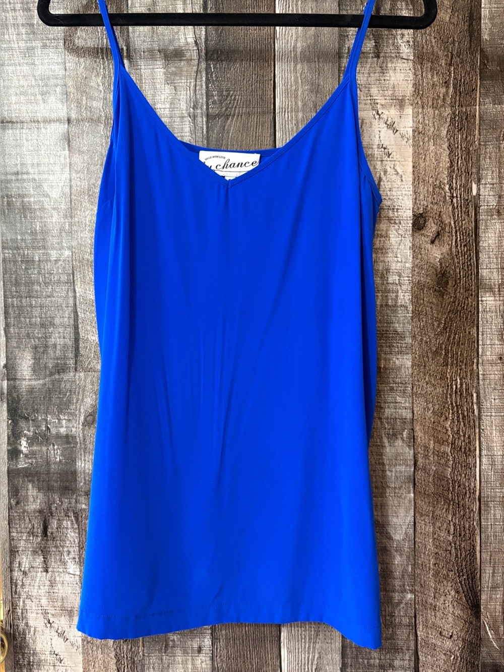 By Chance Stretch Silk Royal Blue Spaghetti-Strap Camisole-S